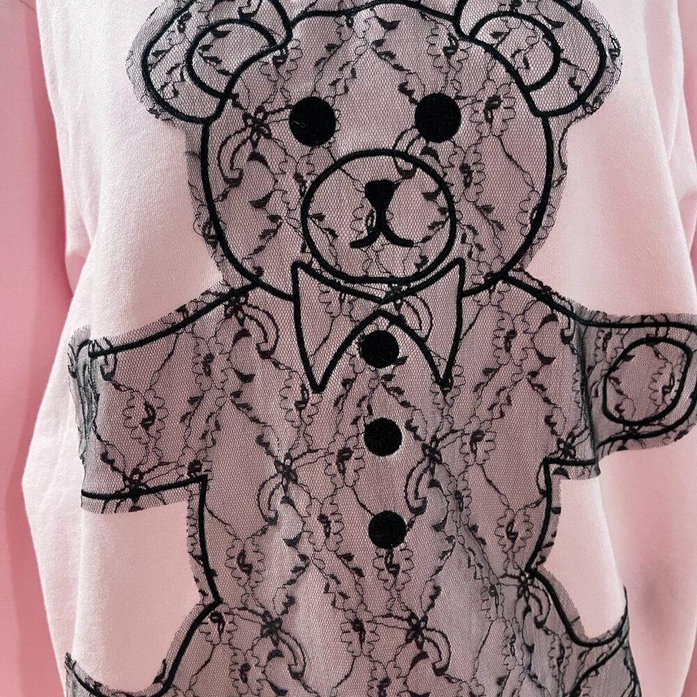 Teddy Fresh Lace Applique Bear Sweatshirt NWT Size Medium - Picture 7 of 11